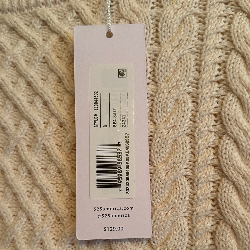 525 America Textured Knit Cream Sweater - Picture 8 of 8